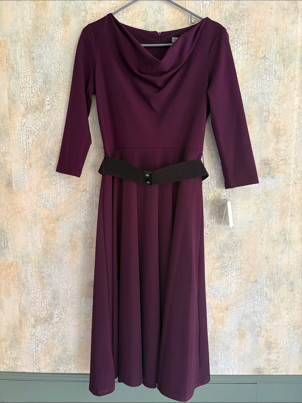 Danny & Nicole Cowl Neck Maxi Dress in Plum